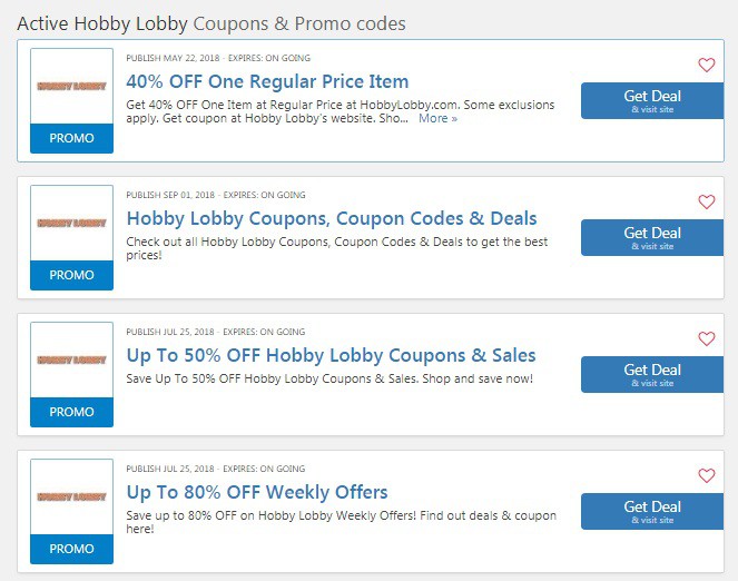 Hobby Lobby 40 Percent OFF Coupon: 40% OFF Entire Purchase