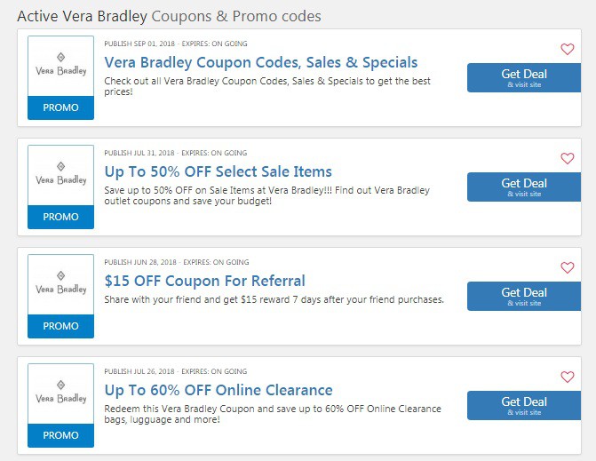 Vera Bradley Promo Code $20 OFF On Any Purchase+ Free Shipping