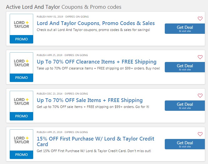 Lord And Taylor $15 Printable Coupon: $15 OFF $40 Code