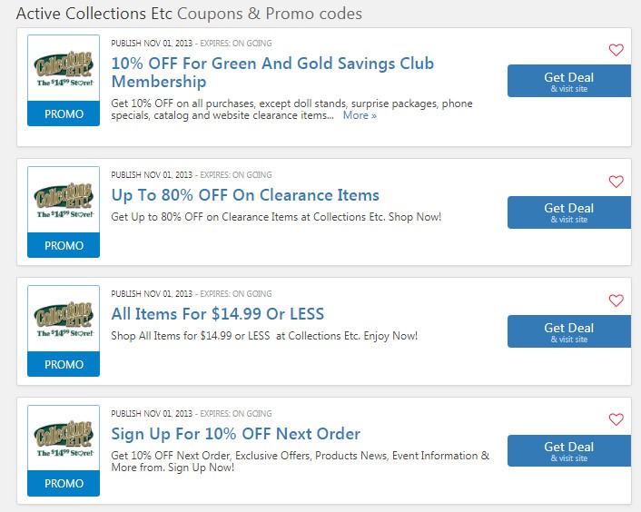 Collections Etc promo code 20 OFF at your order