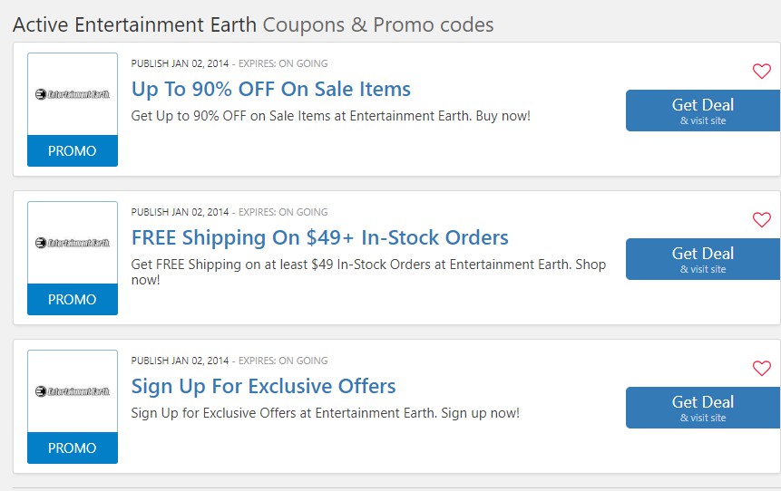 Entertainment Earth coupons, promo codes 2023 & deals