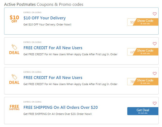 Postmates 20 OFF Entire Order: Promo Code for Existing Users