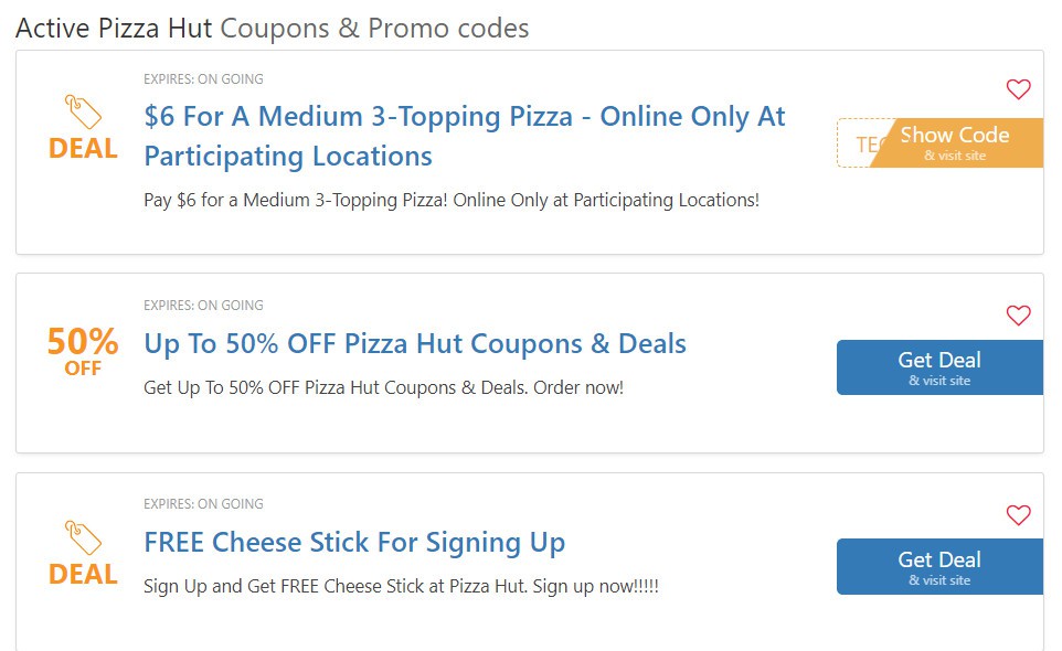 Pizza Hut Promo Codes 50 OFF Entire Meal 2024 10 OFF