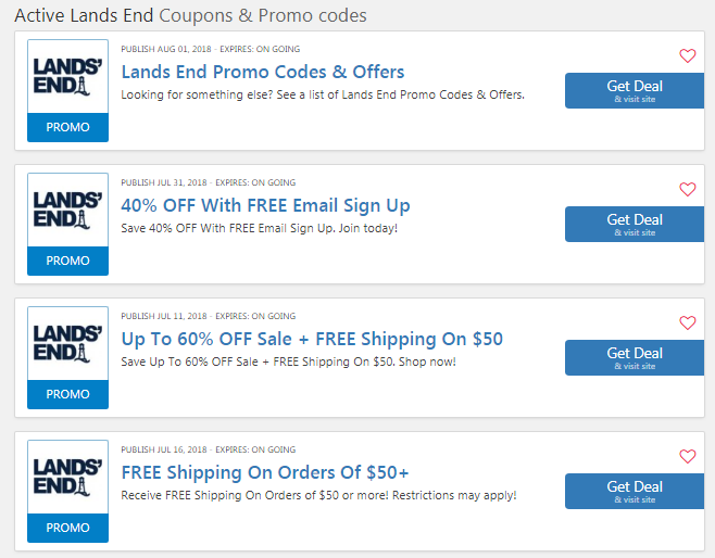 Lands End Free Shipping No Minimum 50 Off 15 Off Codes