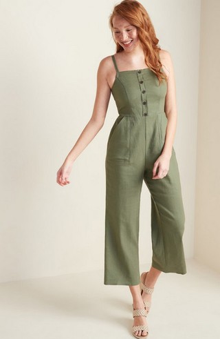 Top Old Navy Linen Jumpsuit To Refresh Women's Summer Style