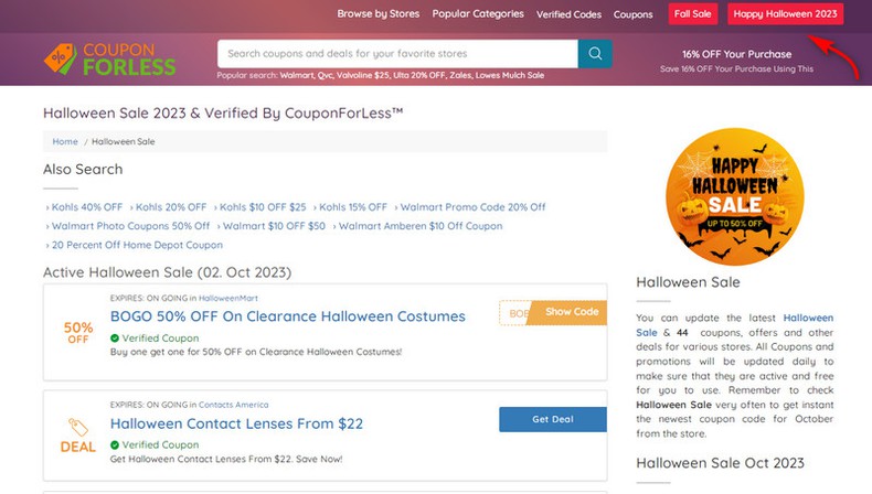 CouponForless To Announce Website Revamp For Halloween And Fall Event On October